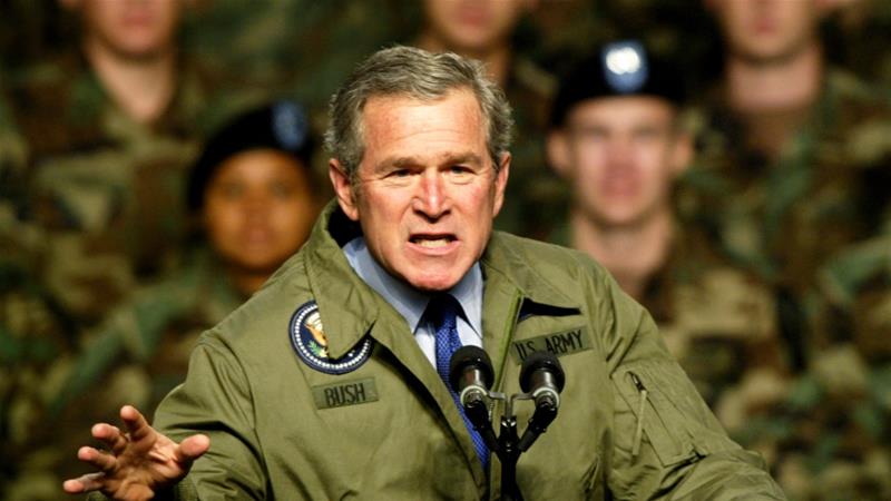 George Bush looking menacing for effect